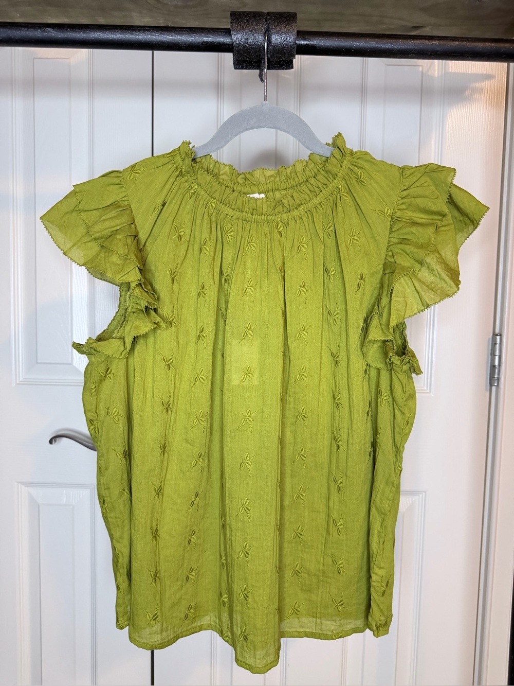 NWT Universal Thread short sleeve green blouse women size large